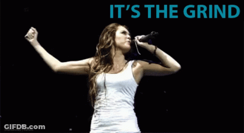 Woman Singing Into Microphone Saying It's The Grind GIF