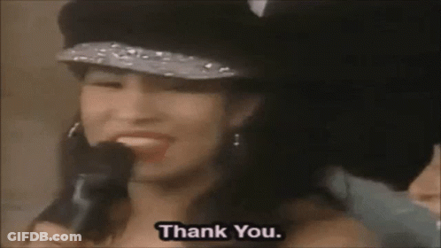 Woman Singing Into Microphone Saying Thank You GIF