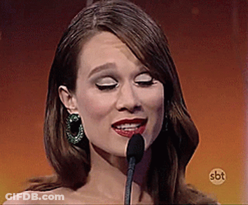 Woman Singing Into Microphone SBT GIF
