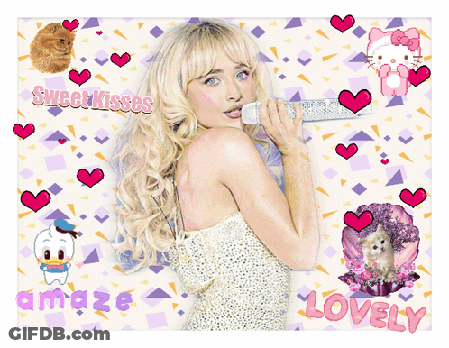 Woman Singing Into Microphone Sweet Kisses Night Angel GIF