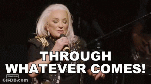 Woman Singing Into Microphone Through Whatever Comes GIF