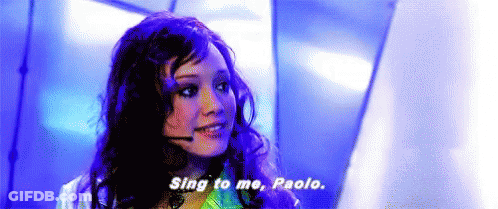Woman Singing Into Microphone To Paolo GIF