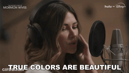 Woman Singing Into Microphone True Colors Are Beautiful GIF