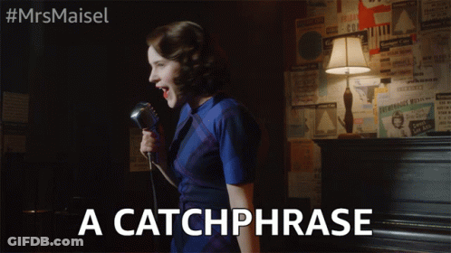 Woman Singing Into Microphone With Catchphrase GIF