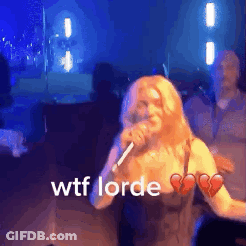 Woman Singing Into Microphone WTF Lorde GIF