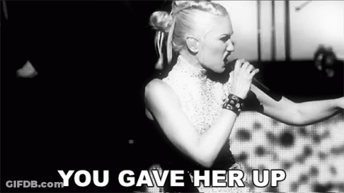 Woman Singing Into Microphone You Gave Her Up GIF