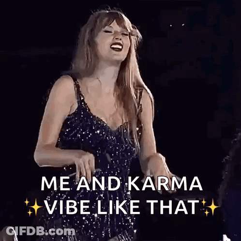Woman Singing Me And Karma Vibe Like That GIF