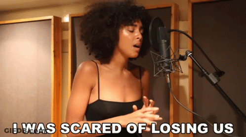 Woman Singing Mic I Was Scared Of Losing Us GIF