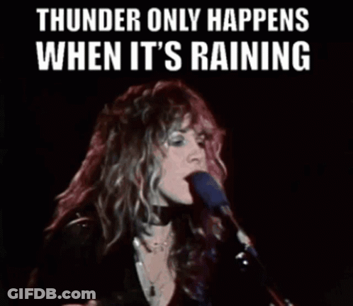 Woman Singing Mic Thunder Only Happens When Raining GIF