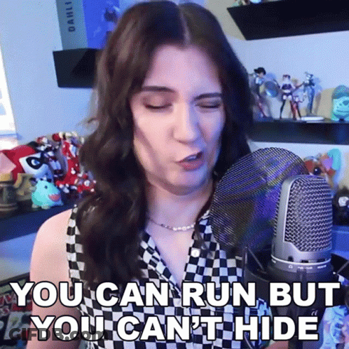 Woman Singing Microphone You Can Run But You Can't Hide GIF