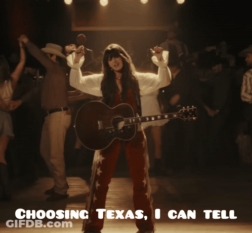 Woman Singing Playing Guitar Choosing Texas I Can Tell GIF