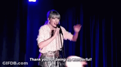 Woman Singing Thank You GIF