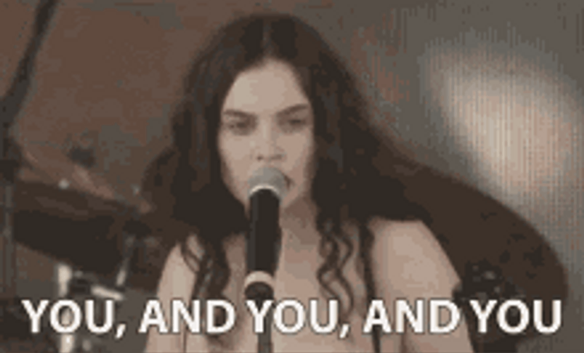 Woman Singing You And You And You GIF