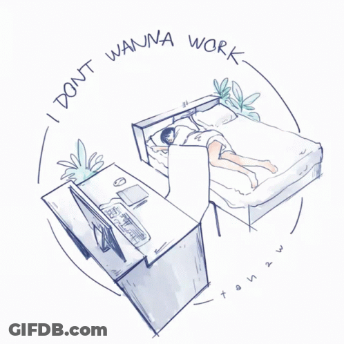 Woman Sitting At Desk Saying I Don't Wanna Work GIF