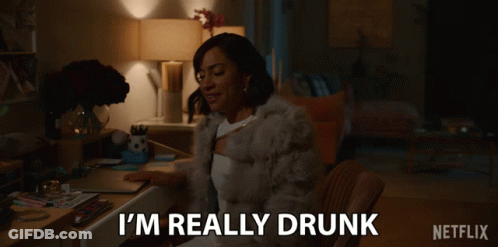 Woman Sitting At Desk Saying I'm Really Drunk GIF