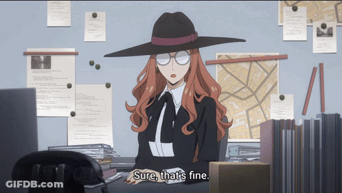 Woman Sitting At Desk Saying Sure GIF