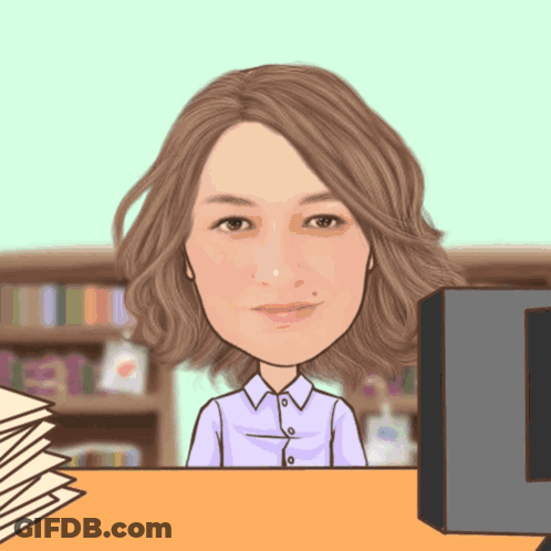 Woman Sitting At Desk With Computer GIF