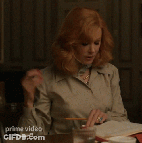 Woman Sitting At Desk With Pencil Prime Video GIF