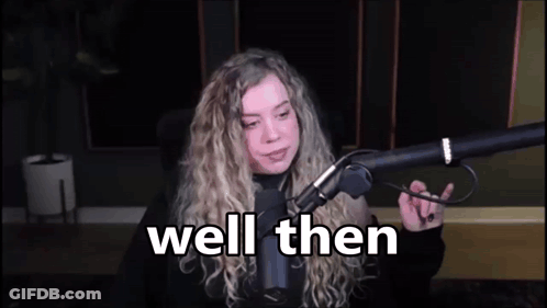Woman Sitting At Microphone Saying Well Then GIF