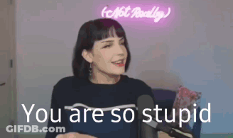 Woman Sitting At Microphone Saying You Are So Stupid GIF