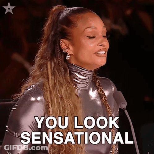 Woman Sitting At Microphone Saying You Look Sensational GIF