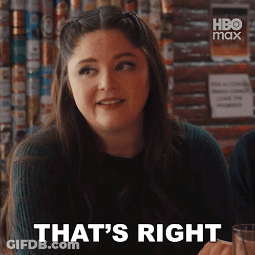Woman Sitting At Table Saying That's Right GIF