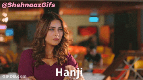 Woman Sitting At Table With Name Hanji GIF