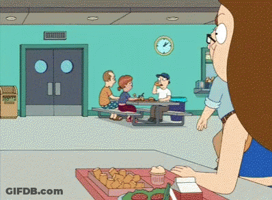 Woman Sitting At Table With Tray Of Food GIF