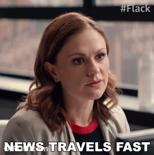 Woman Sitting At Window News Travels Fast GIF