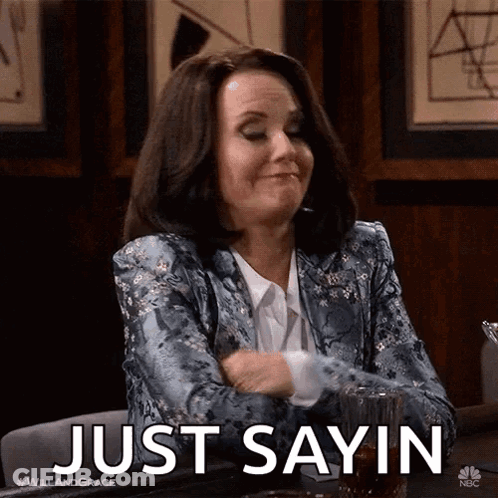 Woman Sitting Crossed Arms Sayin GIF