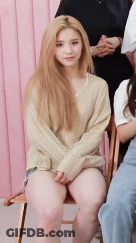 Woman Sitting Crossed Legs On Chair GIF