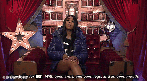 Woman Sitting Crossed Legs Saying Ill Be There GIF