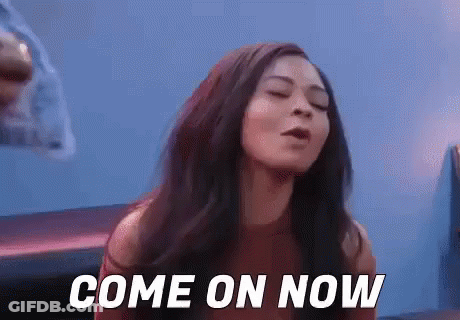 Woman Sitting Eyes Closed Come On Now GIF