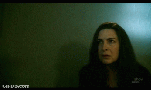 Woman Sitting Eyes Closed Show Case GIF