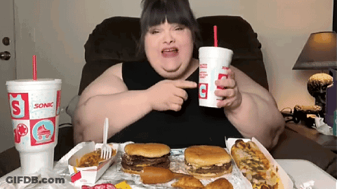 Woman Sitting Holding Sonic Cup GIF