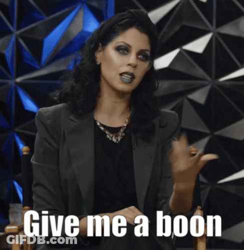 Woman Sitting In A Chair Give Me A Boon GIF