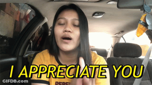Woman Sitting In Car I Appreciate You GIF