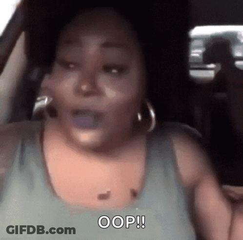 Woman Sitting In Car Saying Oops GIF