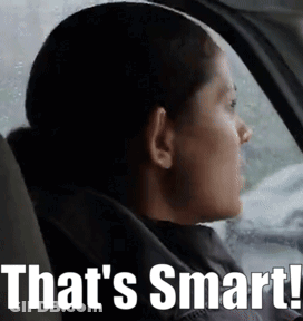 Woman Sitting In Car Saying That's Smart GIF