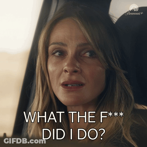 Woman Sitting In Car Saying What The F Did I Do GIF