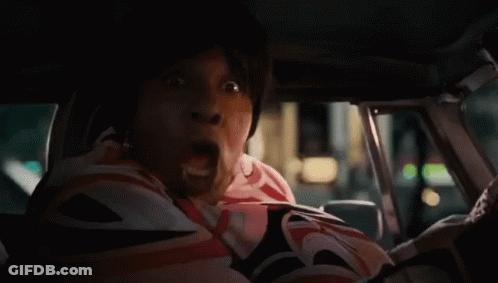 Woman Sitting In Car Surprised GIF
