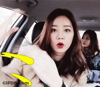 Woman Sitting In Car Surprised GIF