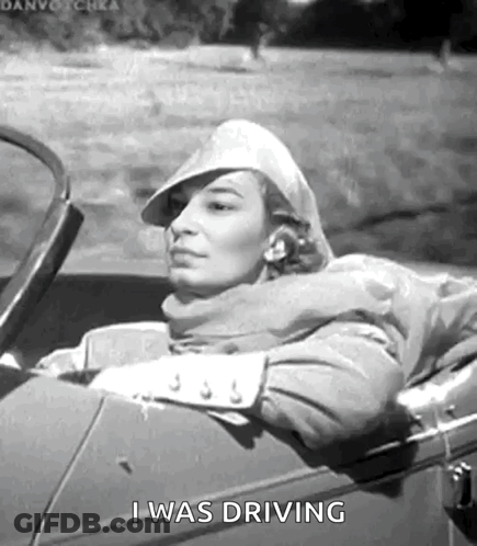 Woman Sitting In Car With I Was Driving GIF
