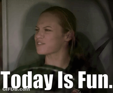 Woman Sitting In Car With Today Is Fun GIF