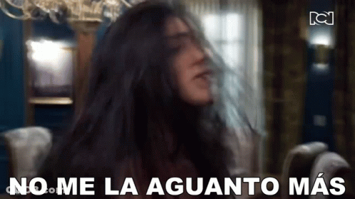 Woman Sitting In Chair Hair Blowing Saying No Me La Aguanto Más GIF