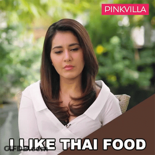 Woman Sitting In Chair I Like Thai Food GIF