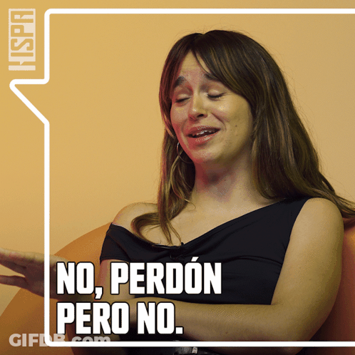 Woman Sitting In Chair No Perdon Pero No GIF