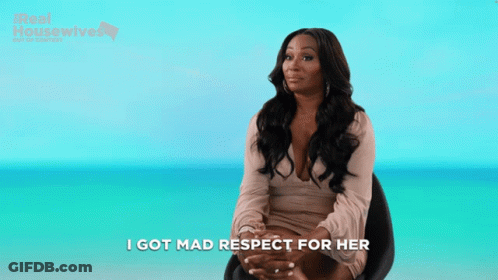 Woman Sitting In Chair Respect GIF