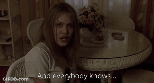 Woman Sitting In Chair Saying And Everybody Knows GIF