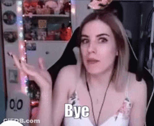 Woman Sitting In Chair Saying Bye GIF
